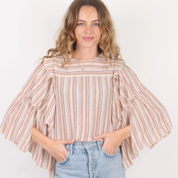 See By Chloe Tops - SEE BY CHLOÉ Striped Gauze Boho Blouse XS